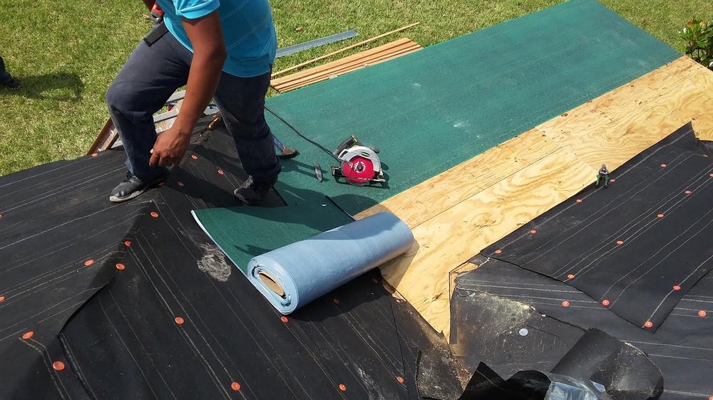 Working on home's roof